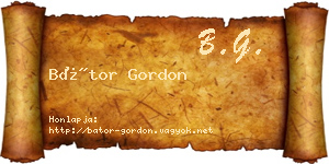 Bátor Gordon névjegykártya